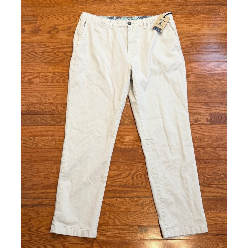 Chubbies The Glacier Crushes Originals Pants Mens 2XL 32" Beige Elastic Waist - Picture 2 of 16